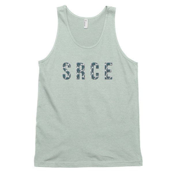 Classic SRCE Alien Blue Over Design Tank Top (Unisex) -  - Ash Grey Sea Foam / XS - srce threads - 9