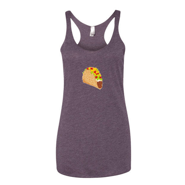 Women's Retro Digital 8 Bit Taco Racerback Tank Top -  - Vintage Purple / XS - srce threads - 9