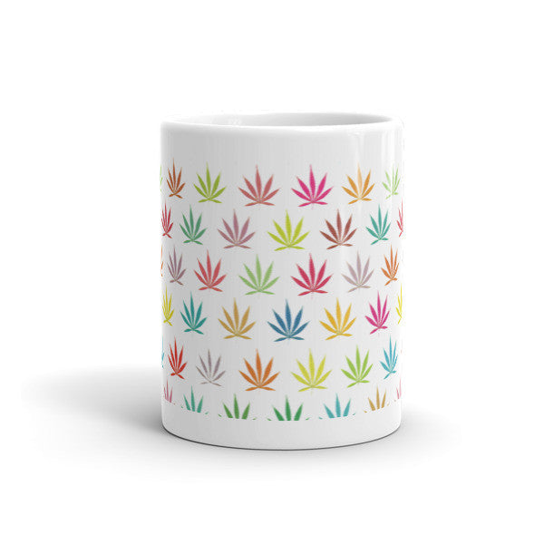 White Out Pop Neon Pot Leaf Wake n Bake Mug -  -  - srce threads - 4
