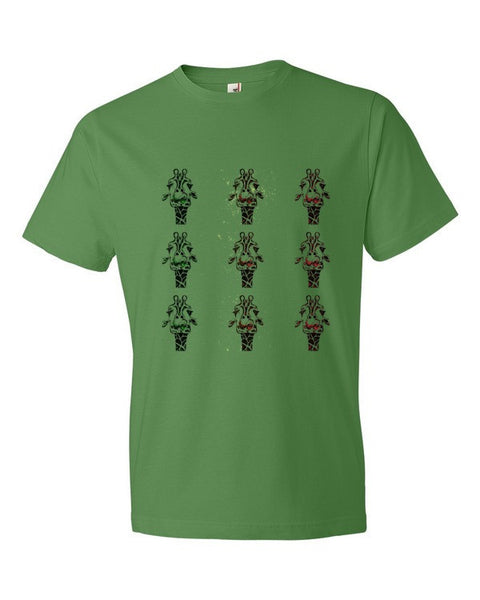 Short Sleeve Trippy Giraffe Tri-Head T-Shirt -  - Green Apple / S - srce threads - 1