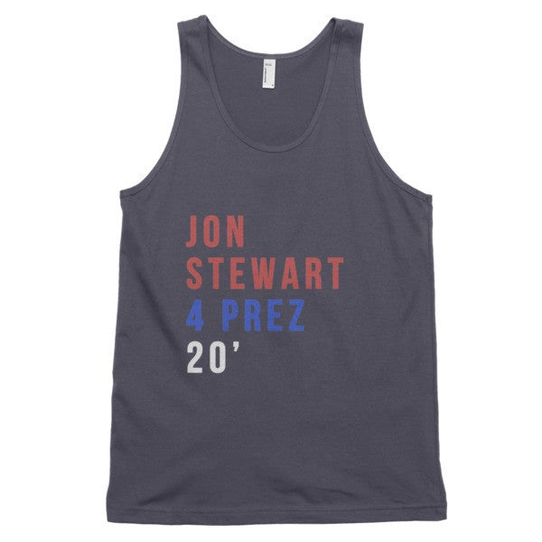 Jon Stewart 4 Prez 20' Tank Top (Unisex) -  - Asphalt / XS - srce threads - 2