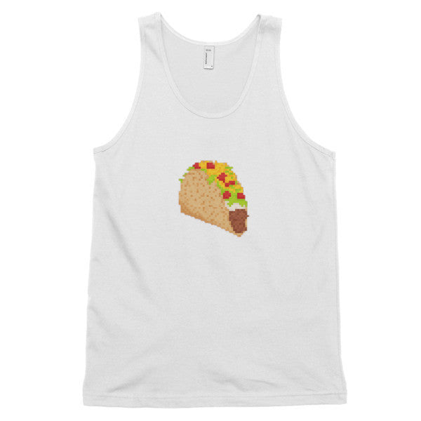 Classic 8 Bit Taco Tank Top (Unisex) -  - White / XS - srce threads - 2
