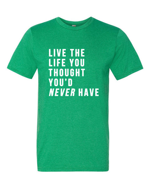 Short Sleeve Live the Life T-Shirt -  - Heather Green / S - srce threads - 10