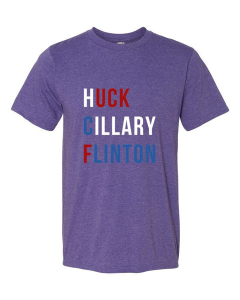 "Huck Cillary Flinton" Say What You Mean Short Sleeve T-Shirt -  - Heather Purple / S - srce threads - 9
