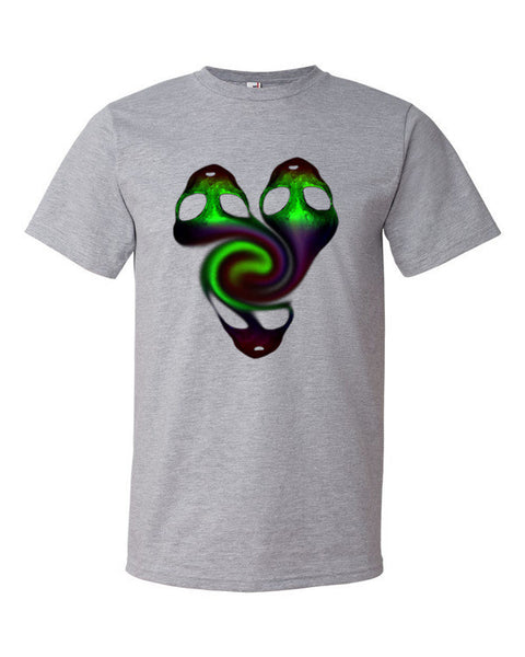 Short Sleeve Trippy Psycho Tri Alien T-Shirt -  - Heather Grey / S - srce threads - 8