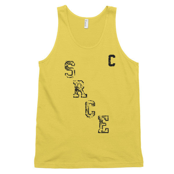 Classic SRCE Vintage Throwback Diagonal Hockey Black Cpatain Tank Top (Unisex) -  - Sunshine / XS - srce threads - 9