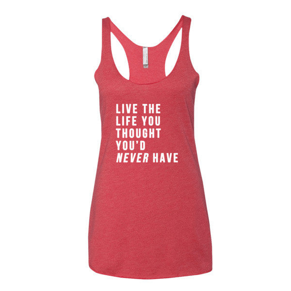 Women's Live the Life White Tank Top -  - Vintage Red / XS - srce threads - 11
