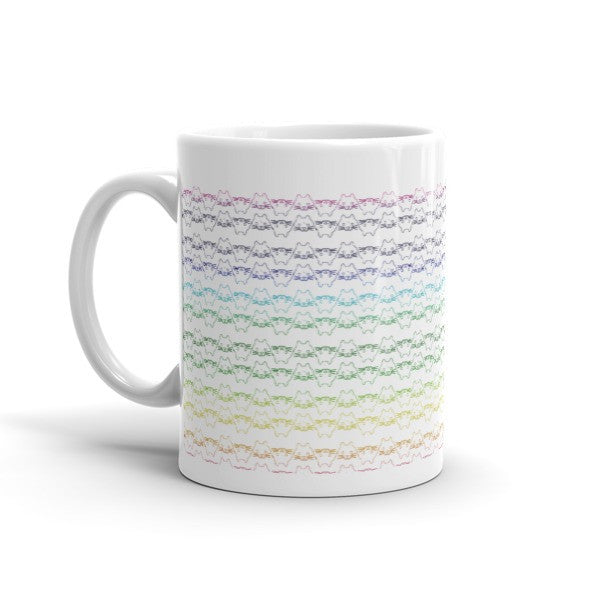 8 Bit Cat White Retro Mug -  -  - srce threads - 2