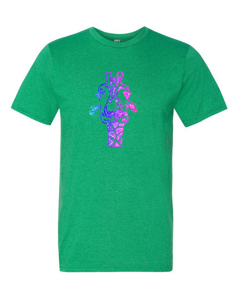 Short Sleeve Trippy Giraffe T-Shirt -  - Heather Green / S - srce threads - 6