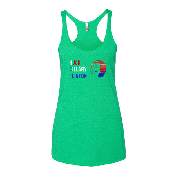 Women's "Huck Cillary Flinton" Say What You Mean Face Summer Tank Top -  - Envy / XS - srce threads - 8