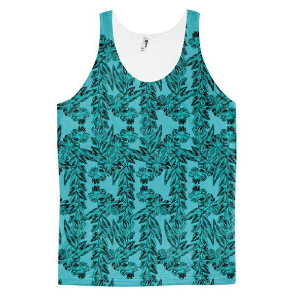 Tropical Ivy Pop Off Blue Pastel Summer Tank Top (Unisex) -  - XS - srce threads - 1