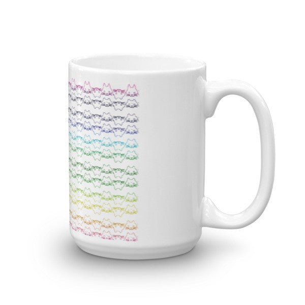 8 Bit Cat White Retro Mug -  - 15oz - srce threads - 5