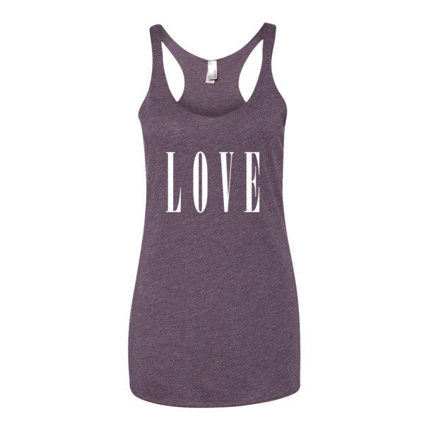 Women's LOVE Racerback Summer Tank Top -  - Vintage Purple / XS - srce threads - 8