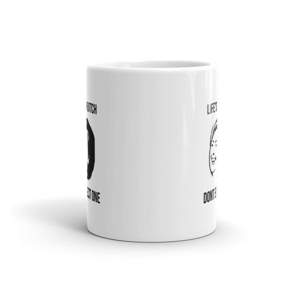 "Life's  A Bitch" Hillary Black Mug -  -  - srce threads - 4