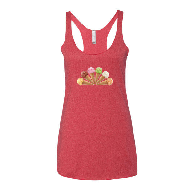 Women's Ice Cream Summer Racerback Tank -  - Vintage Red / XS - srce threads - 11