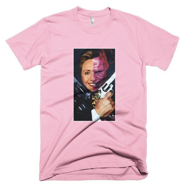 "2 Face Hillary" Short Sleeve T-Shirt (Unisex) -  - Pink / XS - srce threads - 10