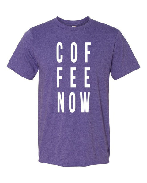Short Sleeve Coffee Now Morning Person T-shirt (Unisex) -  - Heather Purple / S - srce threads - 7