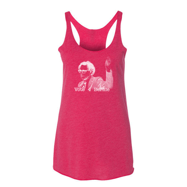 Women's Negative Bernie Rally Summer Tank Top - Vintage Throwback Style Rally Design -  - Vintage Shocking Pink / XS - srce threads - 12