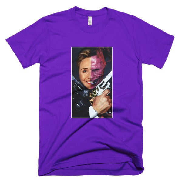 "2 Face Hillary" Short Sleeve T-Shirt (Unisex) -  - Purple / XS - srce threads - 5