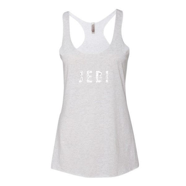 Women's White Jedi Stars Racerback Tank -  - Heather White / XS - srce threads - 9