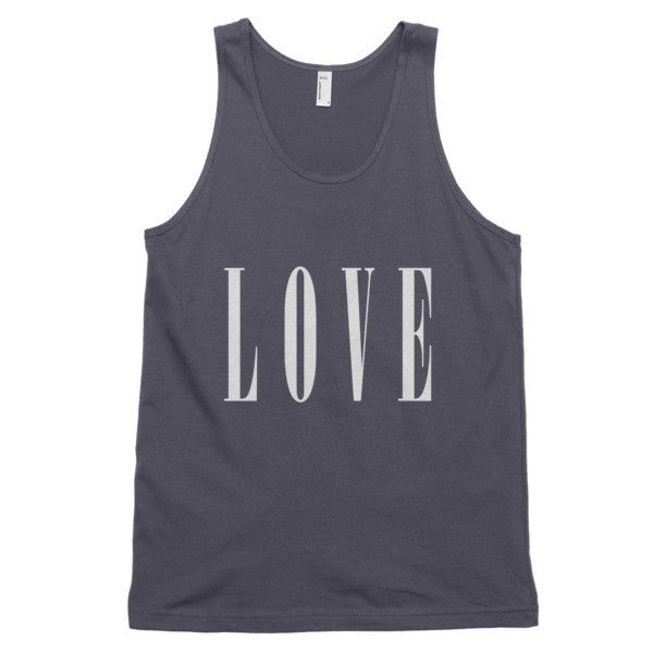 Classic LOVE White Tank Top (Unisex) -  - Asphalt / XS - srce threads - 2