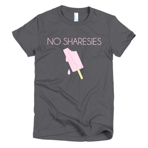 Women's "No Sharesies" Summer Drip Vintage Ice Cream Racerback T-Shirt -  - Asphalt / S - srce threads - 3