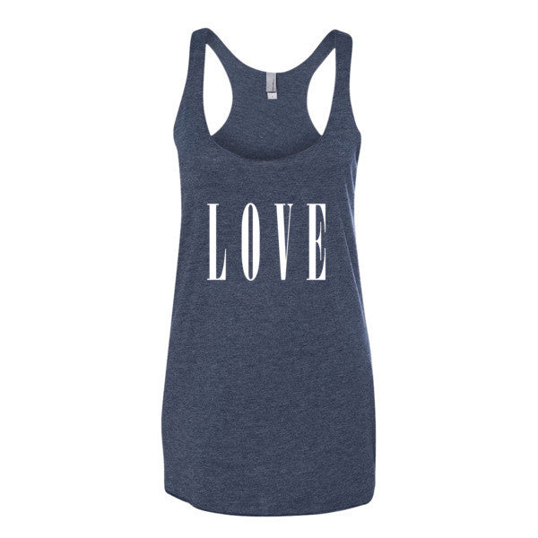 Women's LOVE Racerback Summer Tank Top -  - Vintage Navy / XS - srce threads - 6