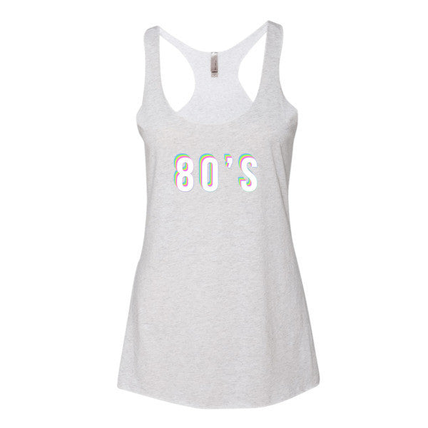 Women's Vibrant Retro 80'S Tank Top -  - Heather White / XS - srce threads - 9