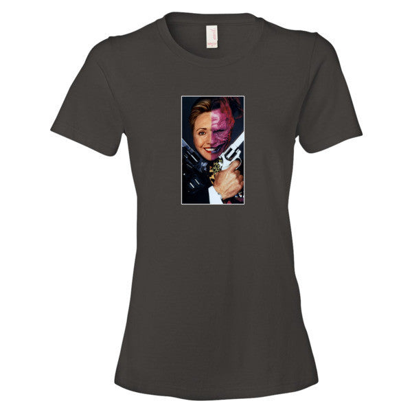 Women's "2 Face Hillary" Short Sleeve T-Shirt -  - Smoke / S - srce threads - 1