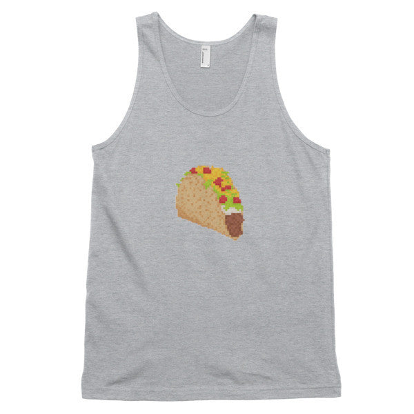 Classic 8 Bit Taco Tank Top (Unisex) -  - Heather Grey / XS - srce threads - 6