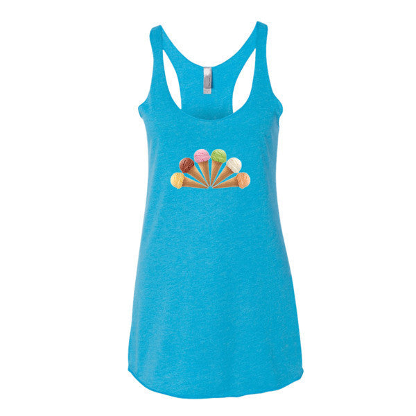 Women's Ice Cream Summer Racerback Tank -  - Vintage Turquoise / XS - srce threads - 10