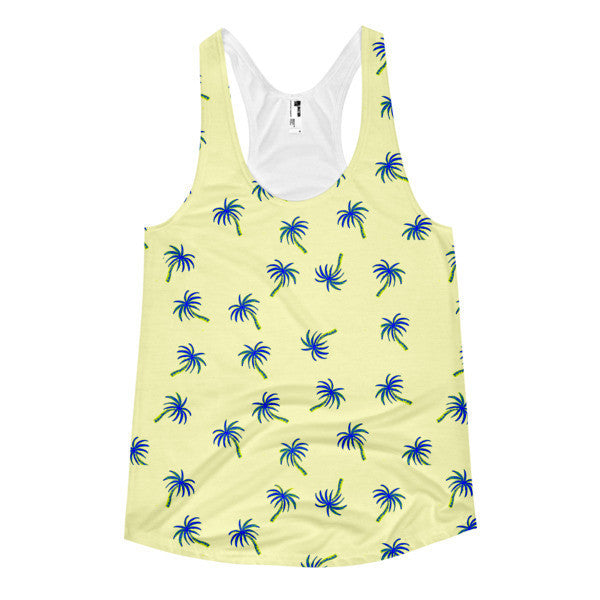 Women's Classic Trip Trop Neon Blue Summer Racerback Tank Top -  - XS - srce threads - 1