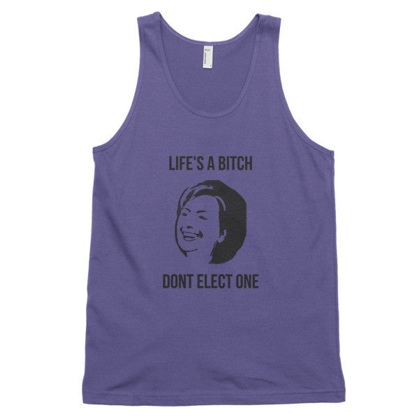 "Life's  A Bitch" Hillary Black Tank Top (Unisex) -  - Purple / XS - srce threads - 3