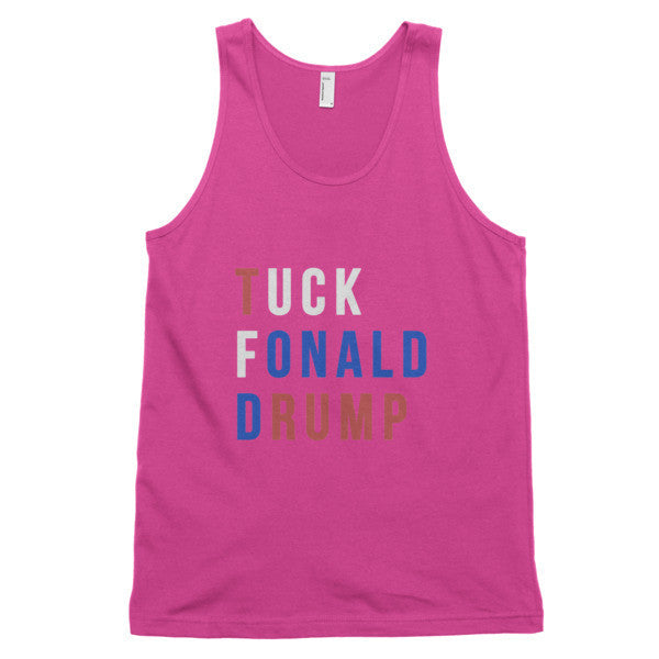 Tuck Fonald Drump Presidential Short Sleeve Tank Top (Unisex) -  - Fuchsia / XS - srce threads - 13