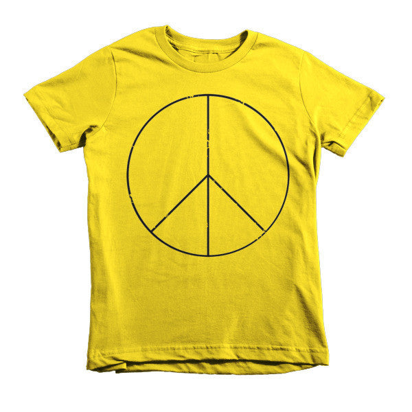 Kid's Peace Sign Skinny Short Sleeve T-Shirt (Unisex) -  - Sunshine / 2yrs - srce threads - 9