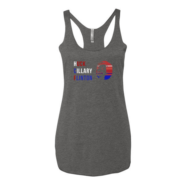 Women's "Huck Cillary Flinton" Say What You Mean Face Summer Tank Top -  - Premium Heather / XS - srce threads - 3