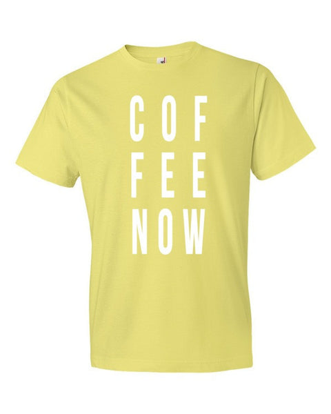 Short Sleeve Coffee Now Morning Person T-shirt (Unisex) -  - Spring Yellow / S - srce threads - 12