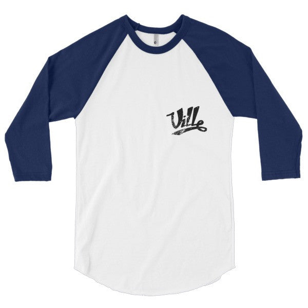 SRCE "Ville Vintage" Series 3/4 Raglan Baseball Tee Shirt (Unisex) -  - White/Navy / XS - srce threads - 8
