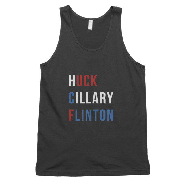 "Huck Cillary Flinton" Say What You Mean Classic Tank Top (Unisex) -  - Black / XS - srce threads - 3