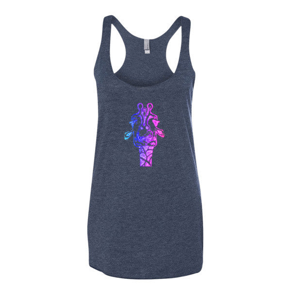 Women's Trippy Giraffe Summer Tank Top -  - Vintage Navy / XS - srce threads - 4