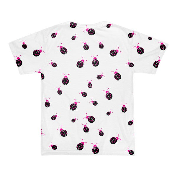 Short Sleeve Neon Pink Ladybug T-Shirt (Unisex) -  -  - srce threads - 2
