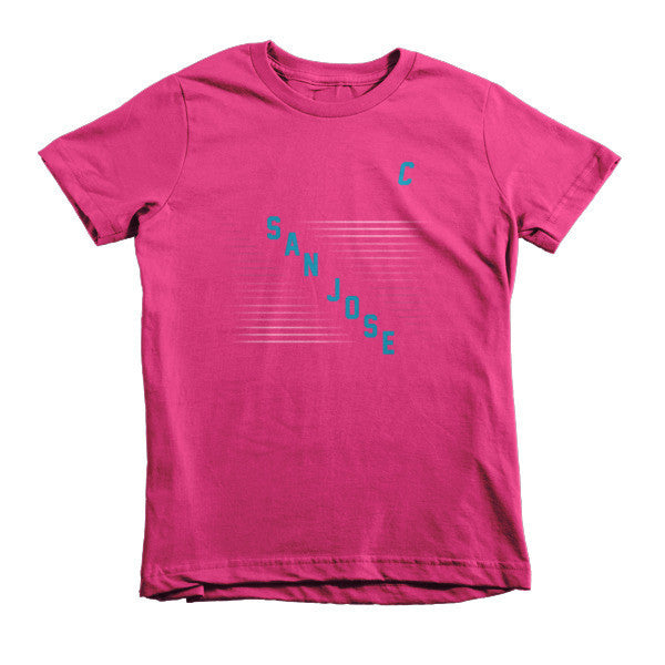 Kid's Classic "San Jose" Retro Diagonal Captain Double Zero Short Sleeve T-Shirt (Unisex) -  - Fuchsia / 2yrs - srce threads - 18