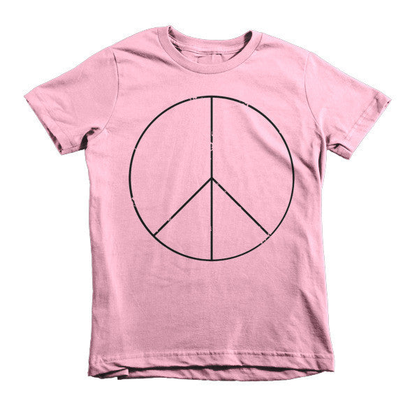Kid's Peace Sign Skinny Short Sleeve T-Shirt (Unisex) -  - Pink / 2yrs - srce threads - 11
