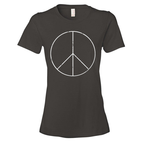 Women's Peace Sign Skinny White Short Sleeve T-Shirt -  - Smoke / S - srce threads - 1