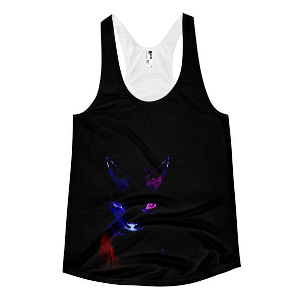 Women's Classic In The Dark of NIght Neon Blue Purp Racerback Tank Top -  - XS - srce threads - 1