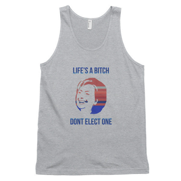 "Life's a Bitch" Hillary Classic Tank Top (Unisex) -  - Heather Grey / XS - srce threads - 2