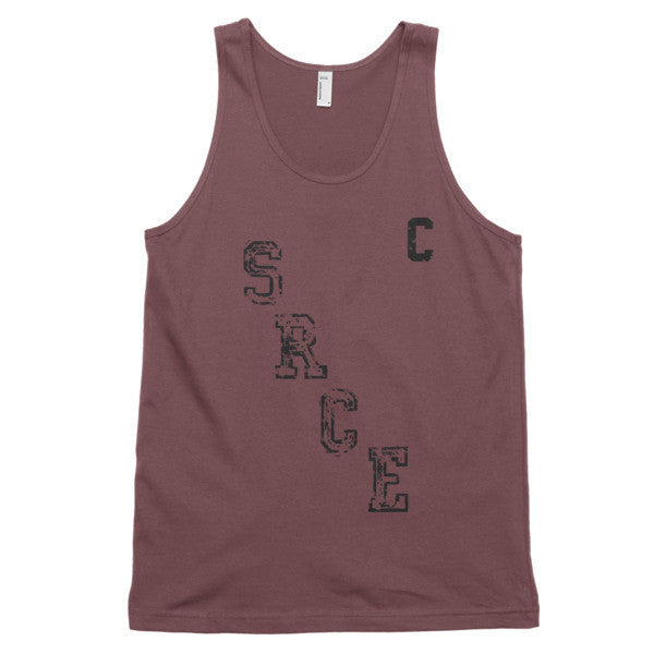 Classic SRCE Vintage Throwback Diagonal Hockey Black Cpatain Tank Top (Unisex) -  - Truffle / XS - srce threads - 8